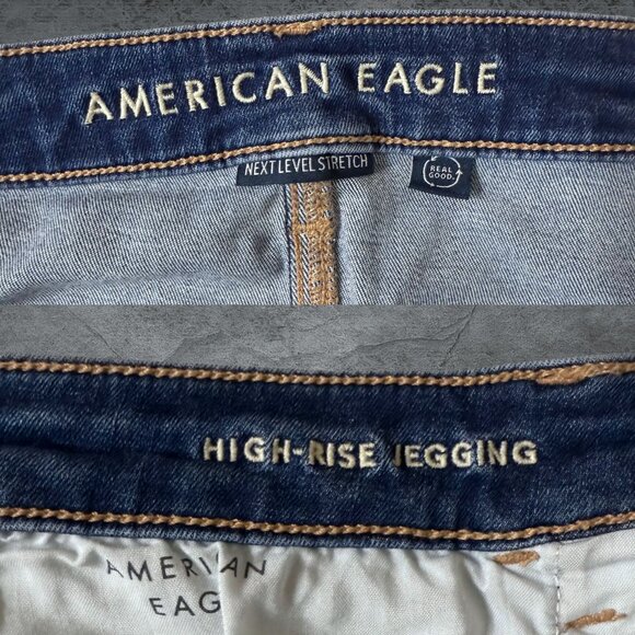American Eagle High Rise Jegging Jeans Next Level Stretch Size 16 Regular - Picture 10 of 11